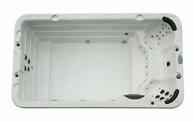 XXL Luxus Led Swim Spa 400x230cm Whirlpool + Gegenstromanlage Outdoor Schwimmbad