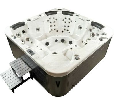 XXL Luxus SPA LED Whirlpool SET 230x230 Farblicht Outdoor+Indoor Pool 6 Personen