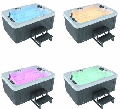 XXL Luxus SPA LED Whirlpool SET 190x135 cm Outdoor+Indoor Pool Ozon 2 Pers
