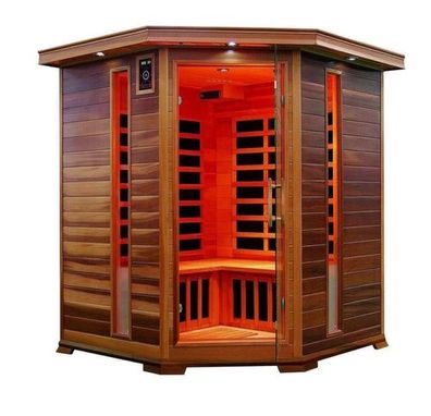 Luxus LED Infrarotsauna Infrarotkabine 150x150x190 Wärmekabine Sauna 4 Pers. a