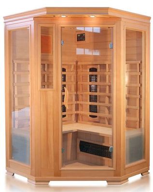 Luxus LED Infrarotsauna 120x120x190 cm Infrarotkabine+Wärmekabine Sauna 3 Pers