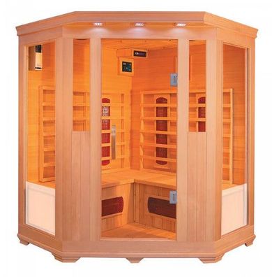 Luxus LED Infrarotsauna 150x150x190 cm Infrarotkabine-Wärmekabine Sauna 4 Pers
