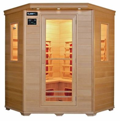 Luxus LED Infrarotsauna 150x150x190 cm Infrarotkabine-Wärmekabine 4 Pers. Sauna