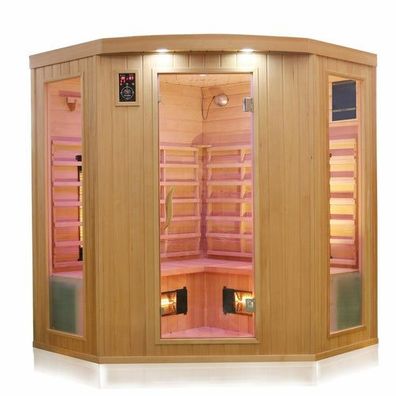 Luxus LED Infrarotsauna 160x160 Infrarotkabine Wärmekabine Sauna Vollspektrum