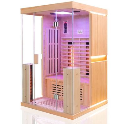 Luxus LED Infrarotsauna 130x105 Infrarotkabine Wärmekabine Sauna Vollspektrum