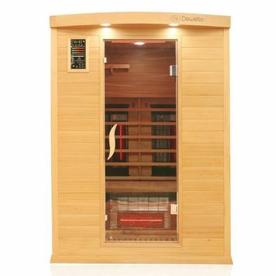Luxus LED Infrarotsauna Zeder 135x105 Infrarotkabine Wärmekabine Vollspektrum b