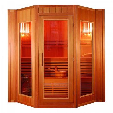 XXXL Luxus Finnische Sauna 208x200 SET Sauna+Harvia Saunaofen 5 Pers