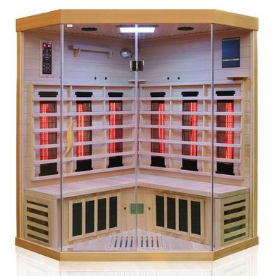 Luxus LED Infrarotsauna - Infrarotkabine 140x140 Dual-Therm Wärmekabine Sauna Vollspe