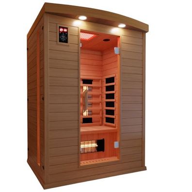 Luxus LED Infrarotsauna 135x105 cm Infrarotkabine Wärmekabine Dual Therm Vollspektru