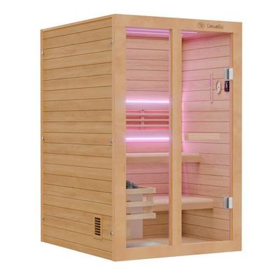 XXL Luxus LED Finnische Sauna 140x120 SET Sauna inkl. Harvia Saunaofen