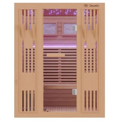 XXL Luxus LED Finnische Sauna 150x130 SET Sauna inkl. Harvia Saunaofen Ecksauna