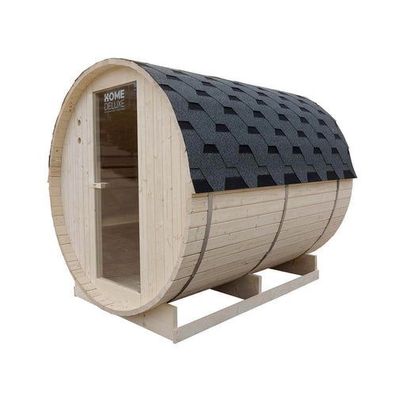 XXL Luxus Outdoor Fasssauna 191x220 cm SET Sauna inkl. 8 KW Saunaofen 4 Pers