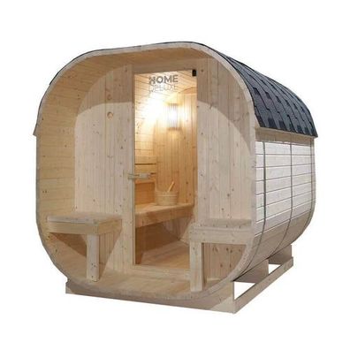 XXL Luxus Outdoor Fasssauna 194x220 cm SET Sauna inkl. 8 KW Saunaofen 4 Pers