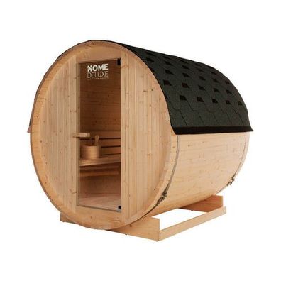 XXL Luxus Outdoor Fasssauna 192x180 cm SET Sauna inkl. 6 KW Saunaofen 4 Pers