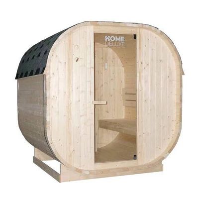 XXL Luxus Outdoor Fasssauna 194x180 cm SET Sauna inkl. 6 KW Saunaofen 4 Pers