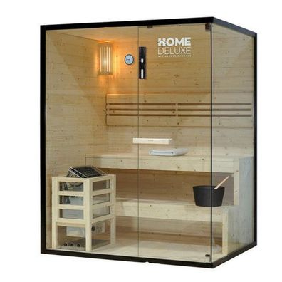 XXL Premium Traditionelle Sauna 150x120 cm SET inkl. 4,5 KW Saunaofen Ecksauna