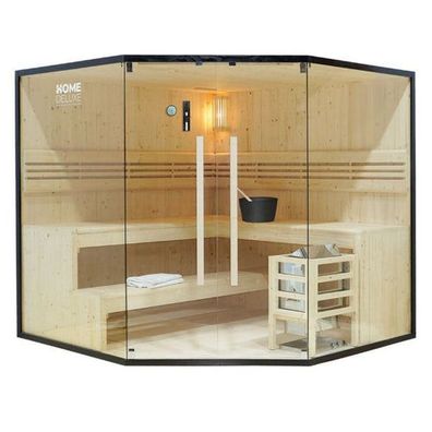 XXL Premium Traditionelle Sauna 200x200x190 cm SET inkl. 8 KW Saunaofen Ecksauna