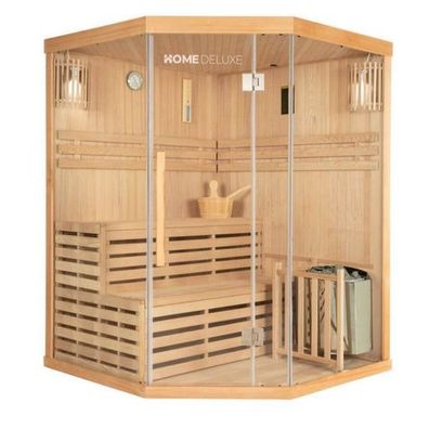 XXL Premium Traditionelle Sauna 150x150 cm SET inkl. 6 KW Saunaofen Ecksauna
