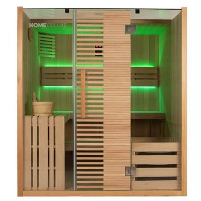 XXL Luxus Traditionelle Sauna 180x150x200 SET inkl. 7,5 KW Saunaofen Ecksauna