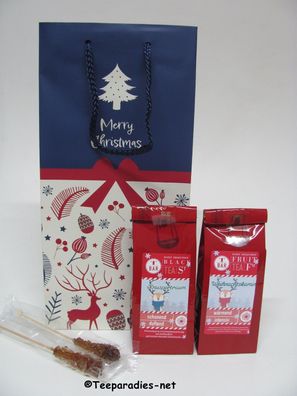 16,90 EUR/Stck Teepräsent Winterzauber mit Weihnachtstee & Kandissticks