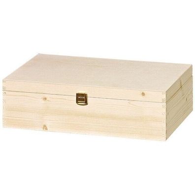 12,90 EUR/Stck) Holzbox Holzkassette mit Scharnier, natur, 3er