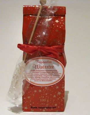 8,90 EUR/Einheit Wintertee 100g + 1 x Kandissticks Teepräsent rotes Set