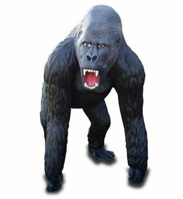 XXL Gorilla Lebensgross BRÜLLT AFFE Gartendeko 130cm Garten Dekofigur Deko