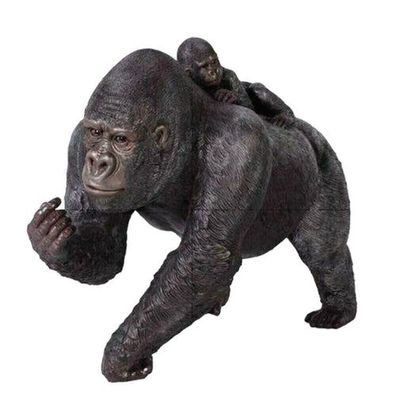 XXL Gorilla mit BABY Lebensgross AFFE Premium 120 cm Garten DEKO FIGUR