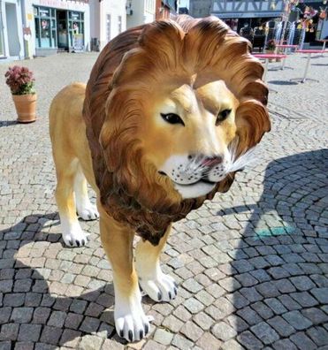 XXL Premium Löwe lebensgross Gartendeko 200x140 cm Gartendekoration Deko Figur