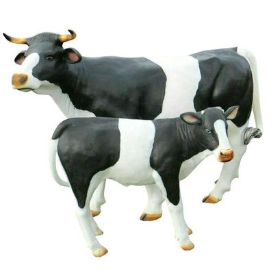 XXL Premium Kuh+Kalb SET lebensgross ca. 230cm Garten Deko Figur lebensecht