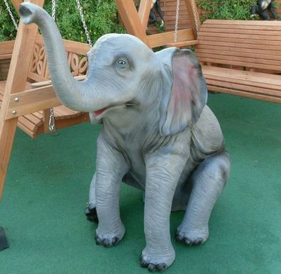 XXL Elefant Kind BABY 160cm lebensgross Gartendekoration Garten-Deko Figur NEU