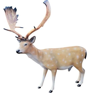 XXL Damhirsch Hirsch lebensgross 180 cm Garten Deko-Figur