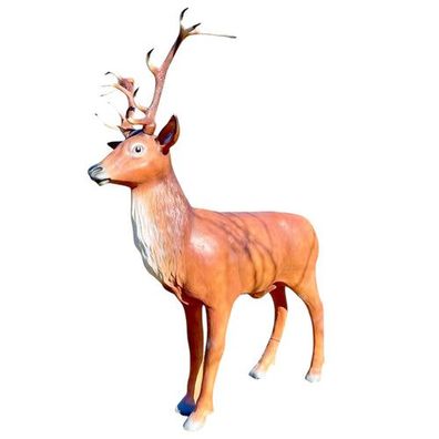 XXL Rothirsch Hirsch lebensgross 250 cm Wild Gartenfigur Garten Deko-Figur v2