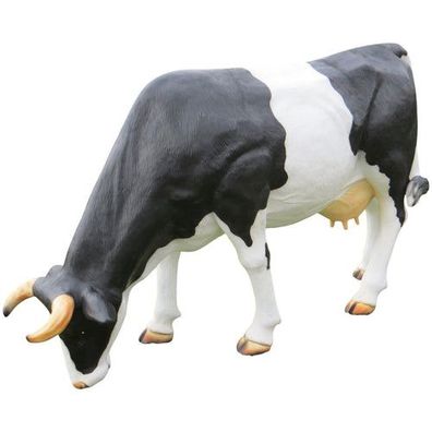 XXL Kuh lebensgross grasend ca. 230 cm Premium Gartendeko lebensecht Garten-Deko-Figu