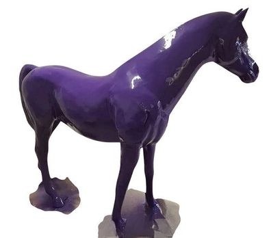 XXL Premium Pferd lebensgross Gartendeko ca.220 cm Garten Deko Figur Farbe: Lila