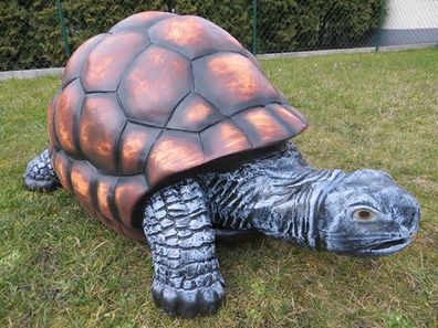 XXL Premium Schildkröte lebensgross ca.112cm Riesenschildkröte Garten Deko Figur