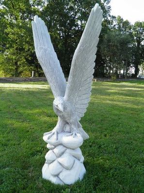 XXL Premium Statue Adler Stein 175 cm hoch Garten Deko Figur Steinfigur