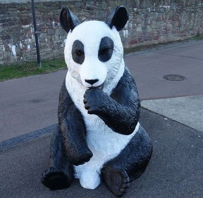 XXL Premium Panda sitzend lebensgross ca.135cm Pandabär Garten Deko Figur