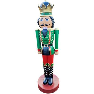 XXL Premium Nussknacker auf Standfuss 200 cm Garten Deko-Figur Weihnachtsmann gr