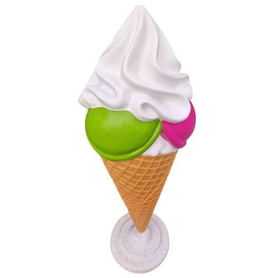 XL Eistüte 3 Eis Kugel m. Sahne 140 cm hoch + Ständer Deko Werbefigur EIS Werbung