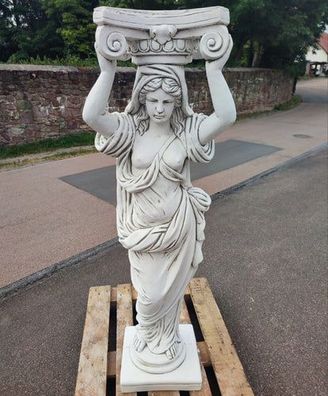 XXL Premium Statue Frau Statuette Stein 155cm hoch Garten Deko Figur Steinfigur