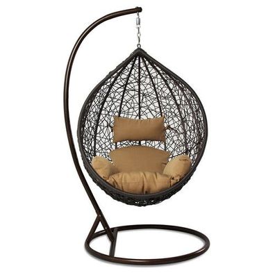 Luxus Premium Rattan Hängesessel Hängekorb Polyrattan Hängestuhl-Hängeschaukel d