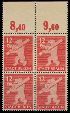SBZ BERL. Brandenb. Nr 5AAwaz postfrisch Viererblock OR X8101DE