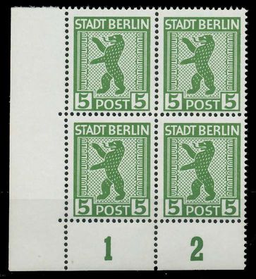 SBZ BERL. Brandenb. Nr 1AAux postfrisch Viererblock ECK X810312