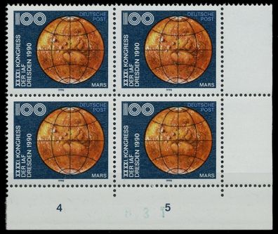 DDR 1990 Nr 3363 postfrisch Viererblock ECKE-URE X02092E