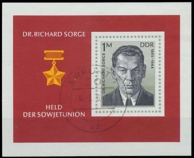 DDR BLOCK Kleinbogen Block 44 zentrisch gestempelt X0F149E
