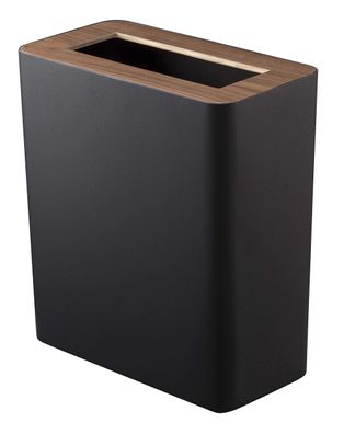 Yamazaki RIN Papierkorb 10L Stahl rechteckig japanisches Design schwarz