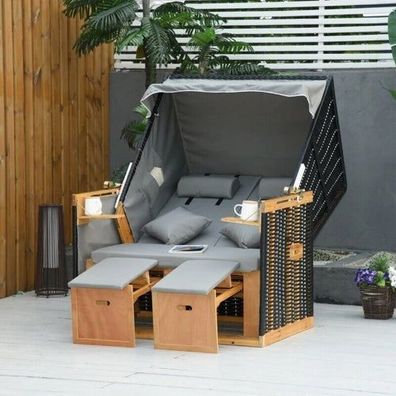 XXL Luxus Strandkorb Ostsee Volllieger Strandliege Gartenliege Neues Modell 2025 c