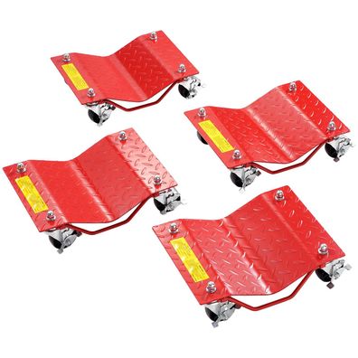 VEVOR Rollwagen 3600kg Autotransporter Stahl 4 Stéck mit Bremsen rot