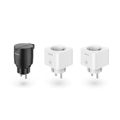 Hama Smarte WLAN-Steckdose, Matter, Set 2x f. innen + 1x f. außen IP 44